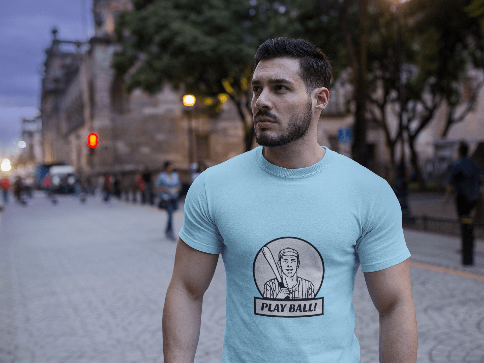 Ball Male Round Neck Half Sleeve T-shirt - Lyssian