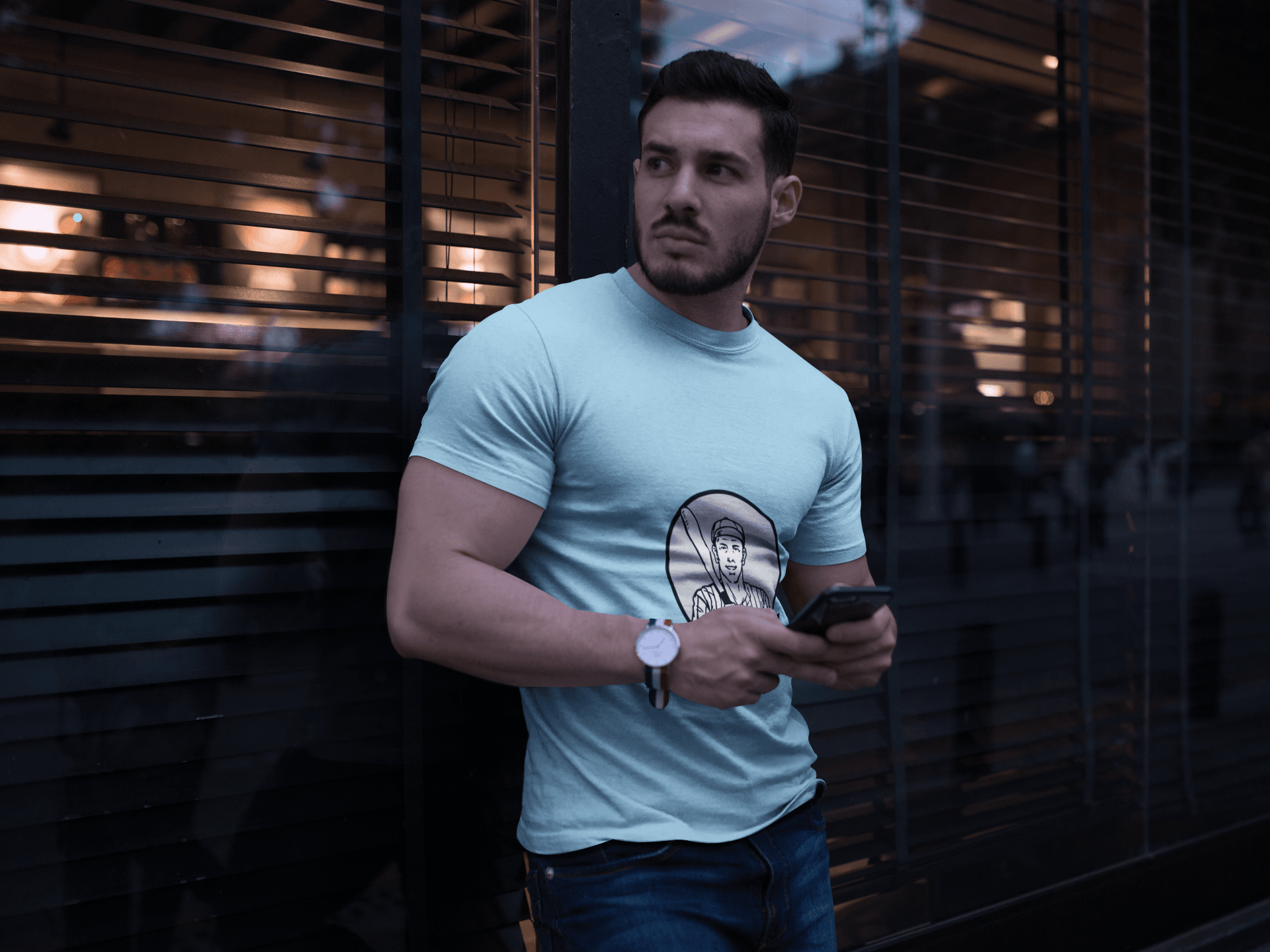 Ball Male Round Neck Half Sleeve T-shirt - Lyssian