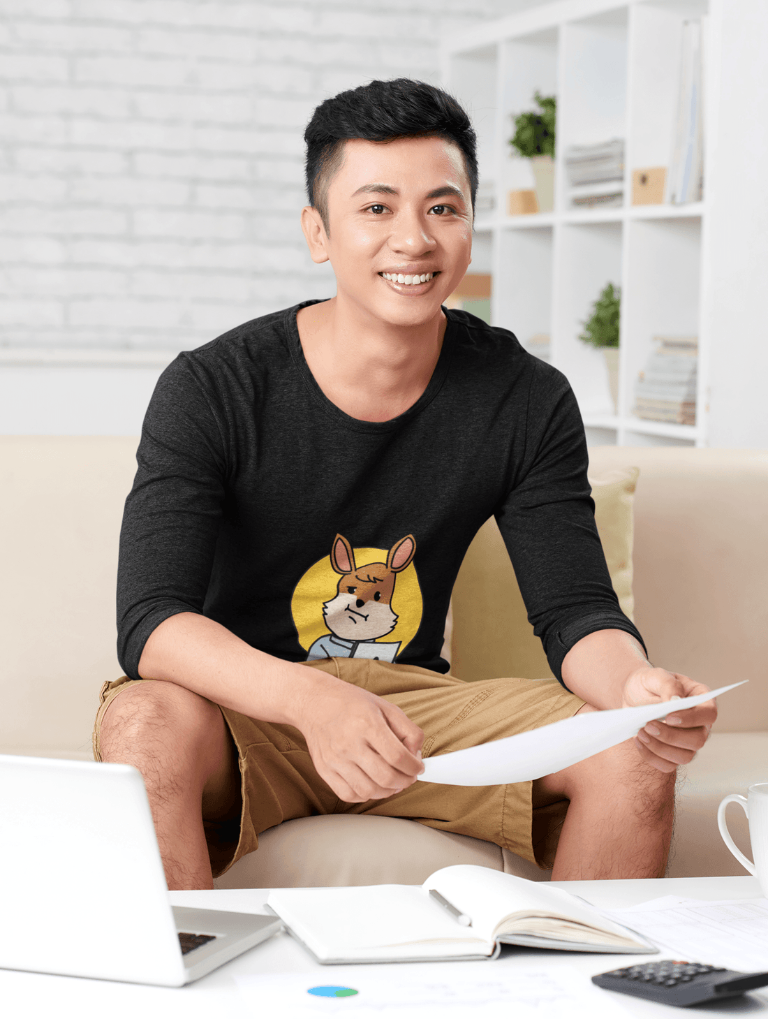 Meeting Men's Round Neck Full Sleeve T-shirt - Lyssian