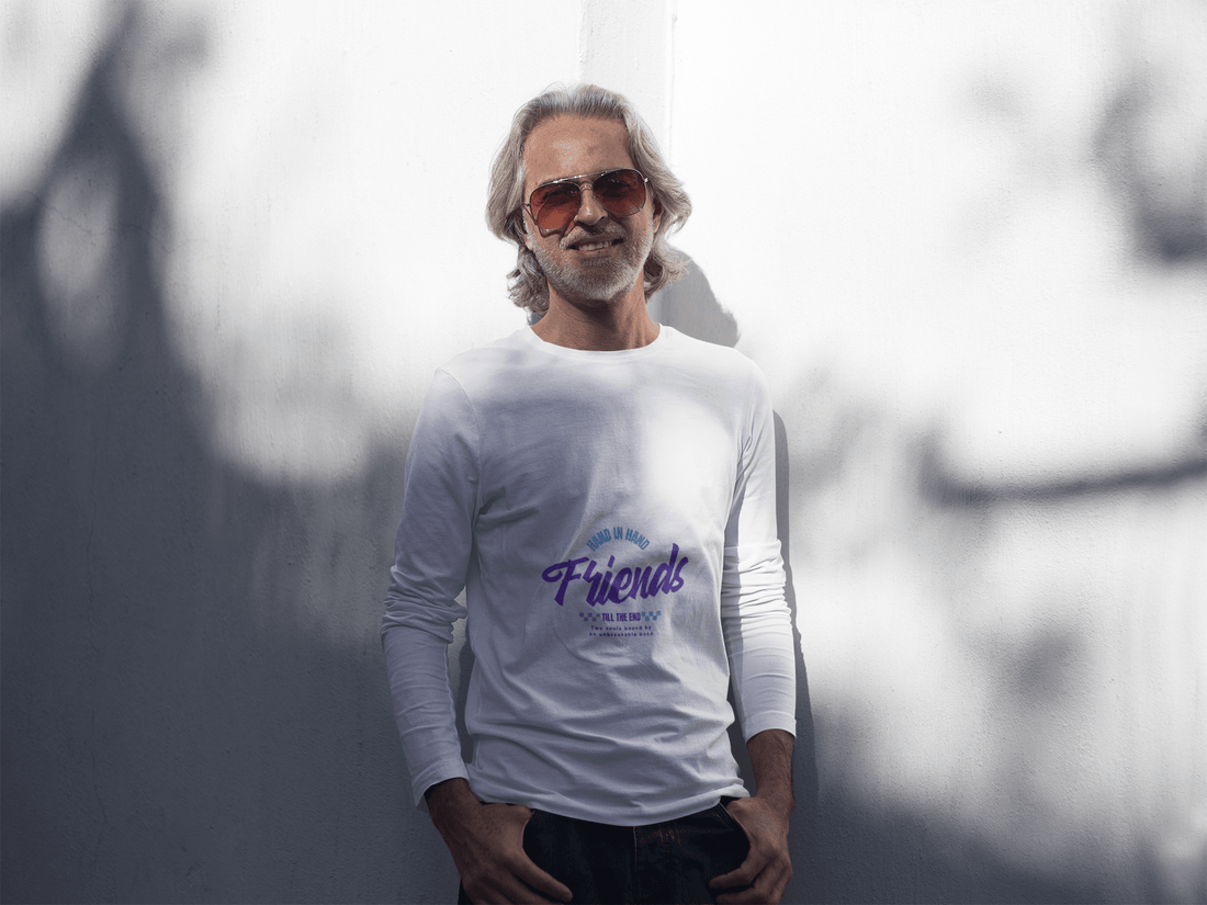 Hand in Hand Male Round Neck Full Sleeve T-shirt - Lyssian