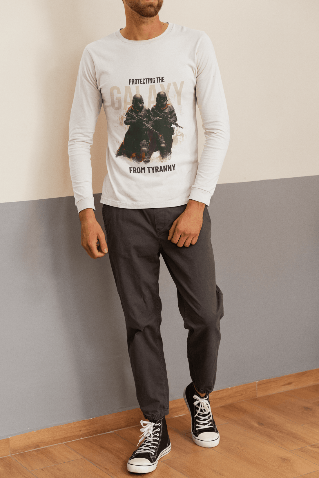Galaxy Savior Men's Round Neck Full Sleeve T-shirt - Lyssian