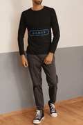 Gamer Male Round Neck Full Sleeve T-shirt - Lyssian