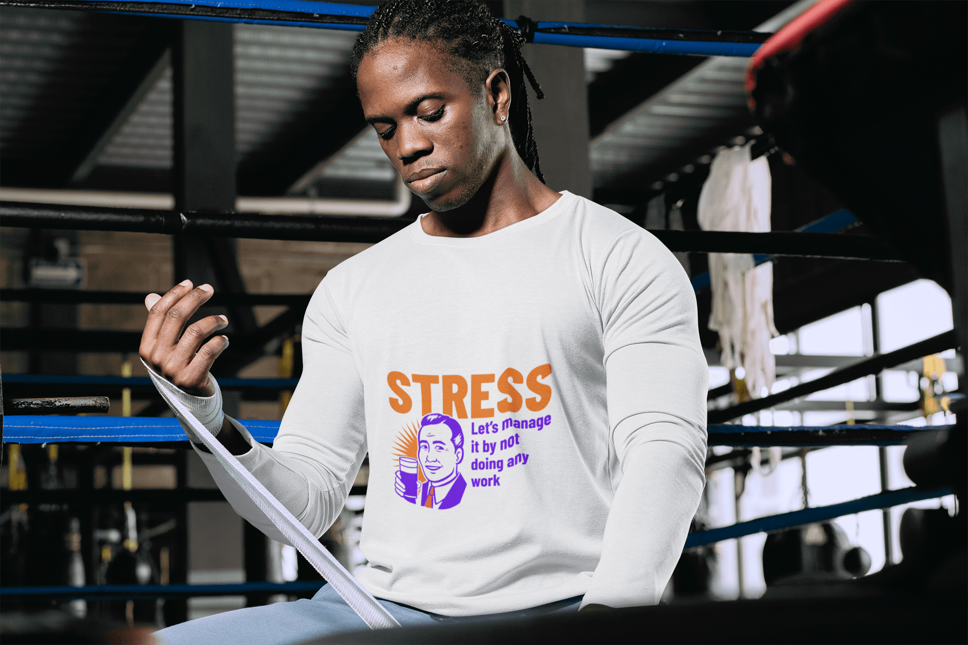 Stress Male Round Neck Full Sleeve T-shirt - Lyssian