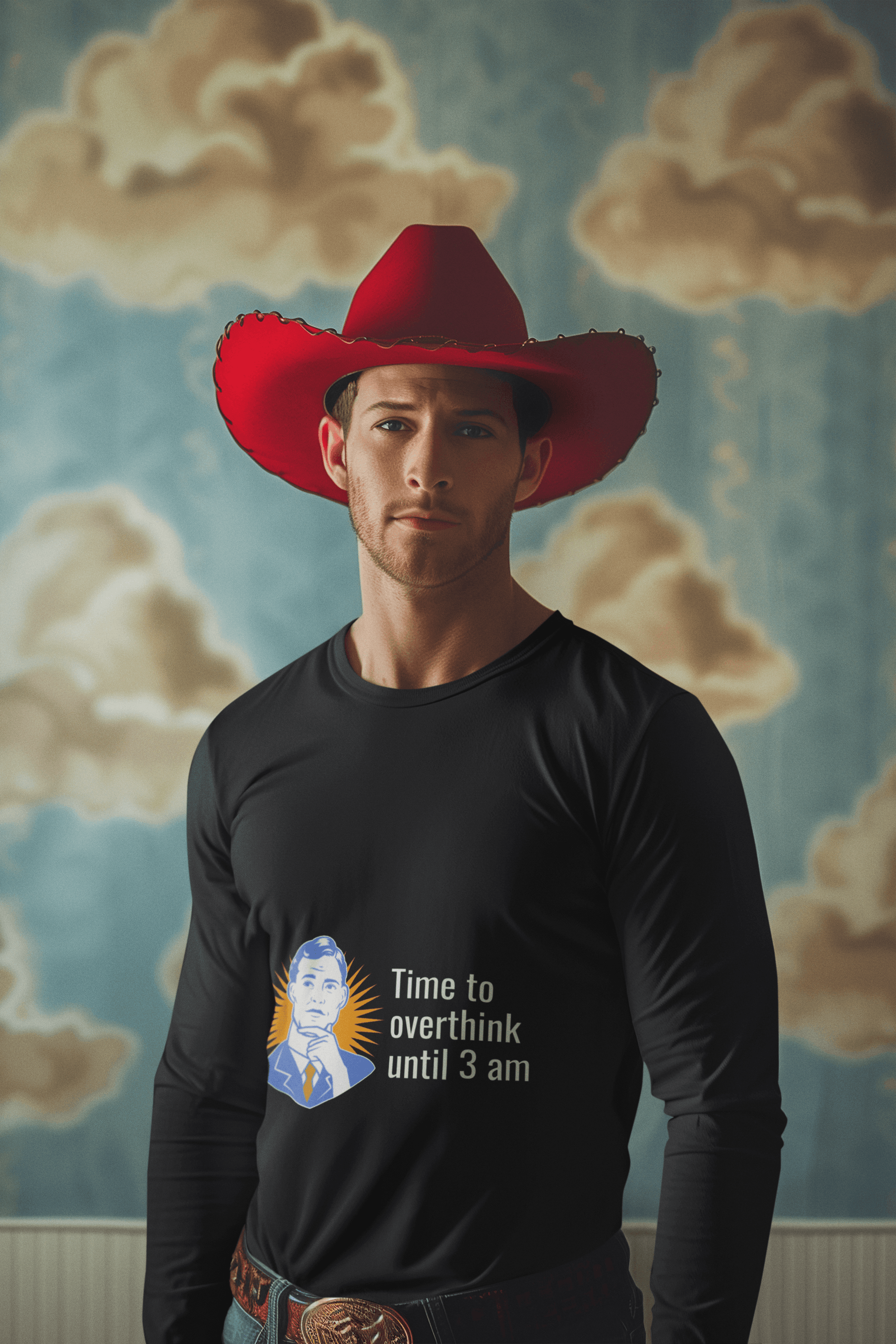 Overthink Male Round Neck Full Sleeve T-shirt - Lyssian