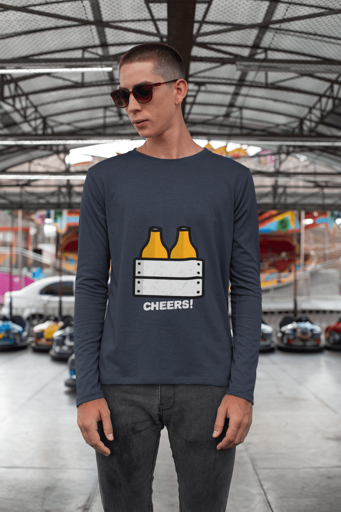 Cheers Male Round Neck Full Sleeve T-shirt - Lyssian