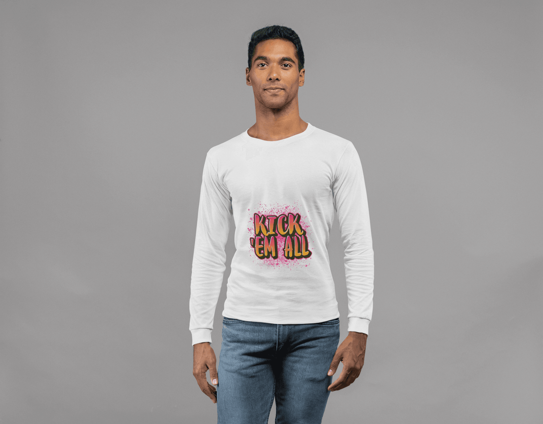 Kick EM' Men's Round Neck Full Sleeve T-shirt - Lyssian