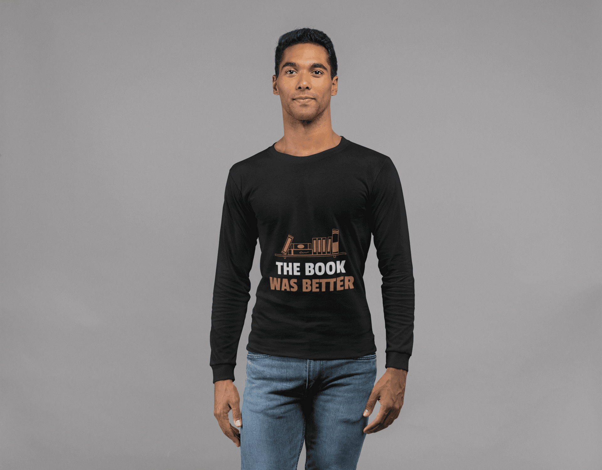 Book Male Round Neck Full Sleeve T-shirt - Lyssian