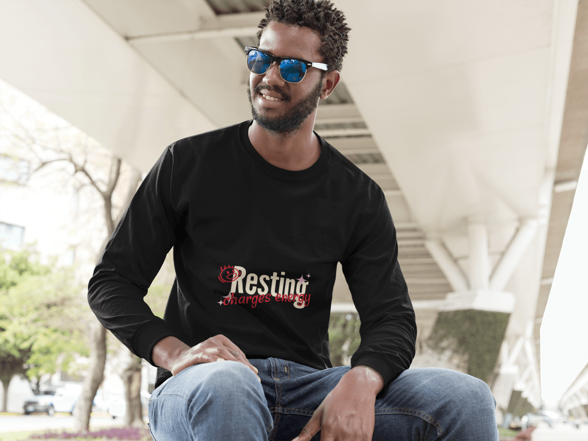 Charging Male Round Neck Full Sleeve T-shirt - Lyssian
