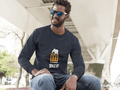 Beer Lover Male Round Neck Full Sleeve T-shirt - Lyssian