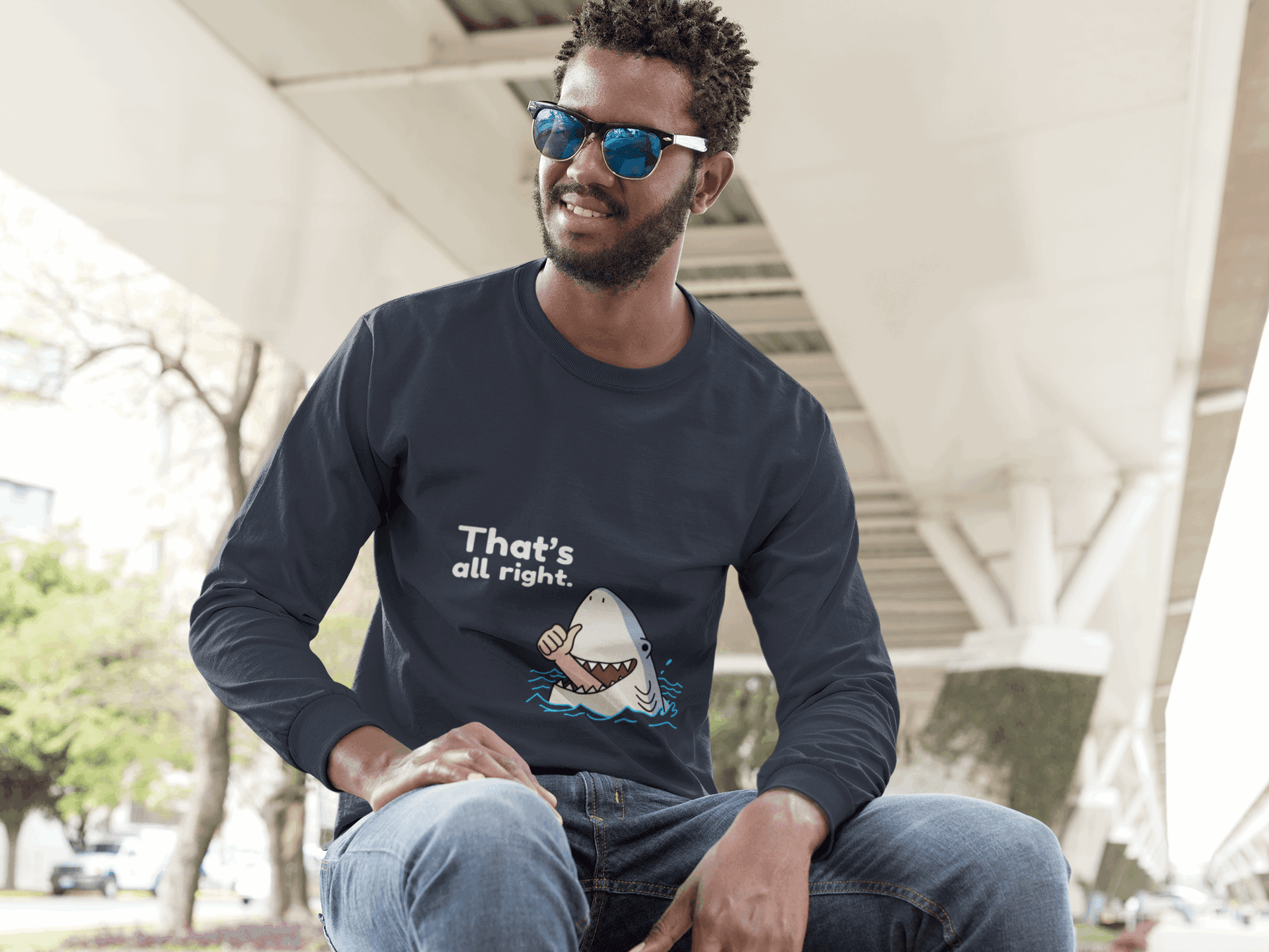 Alright Male Round Neck Full Sleeve T-shirt - Lyssian