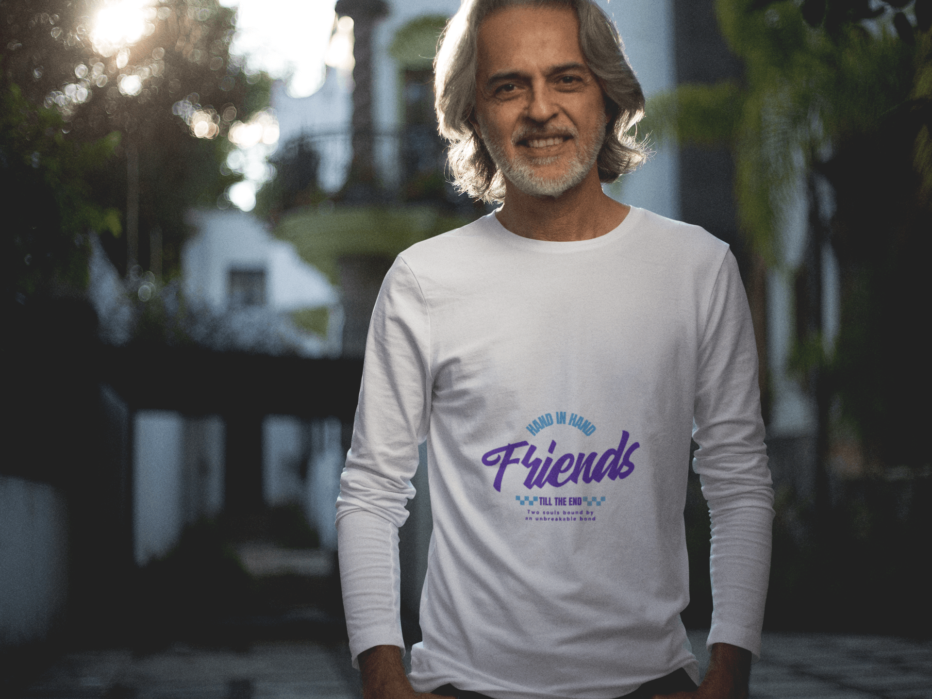 Hand in Hand Male Round Neck Full Sleeve T-shirt - Lyssian