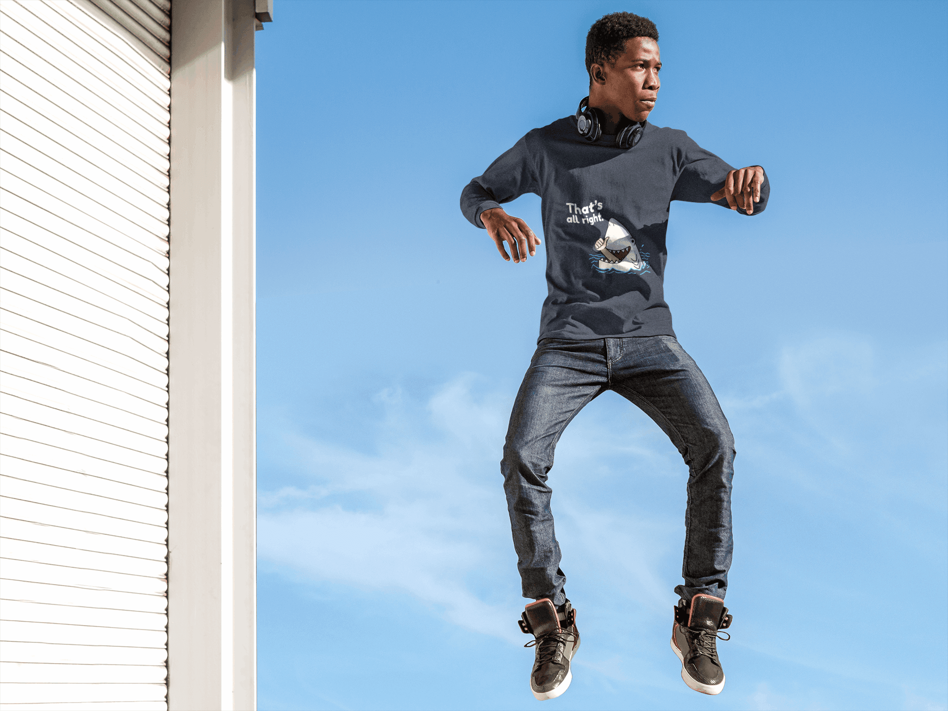 Alright Male Round Neck Full Sleeve T-shirt - Lyssian