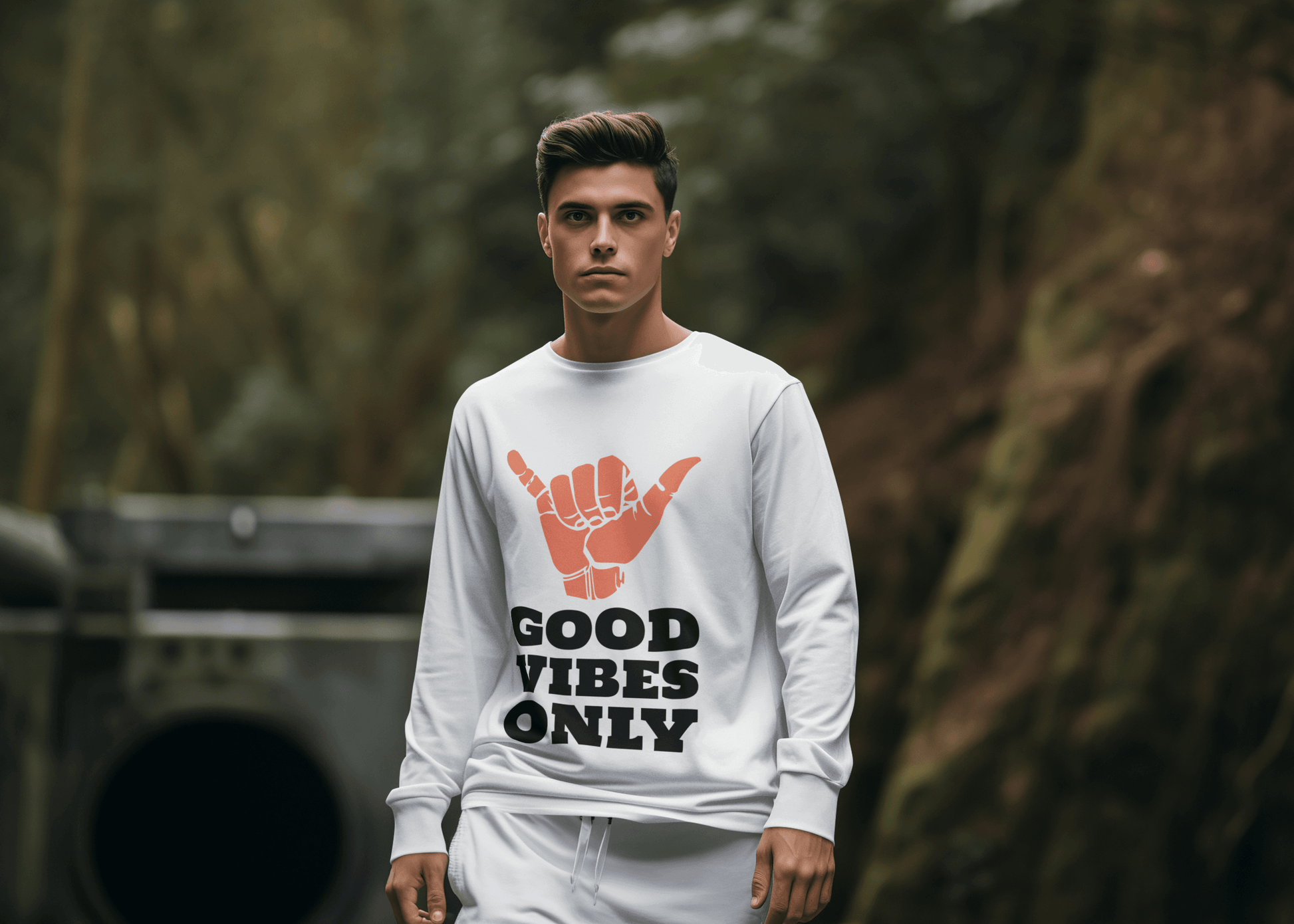 Good Vibes Men's Round Neck Full Sleeve T-shirt - Lyssian