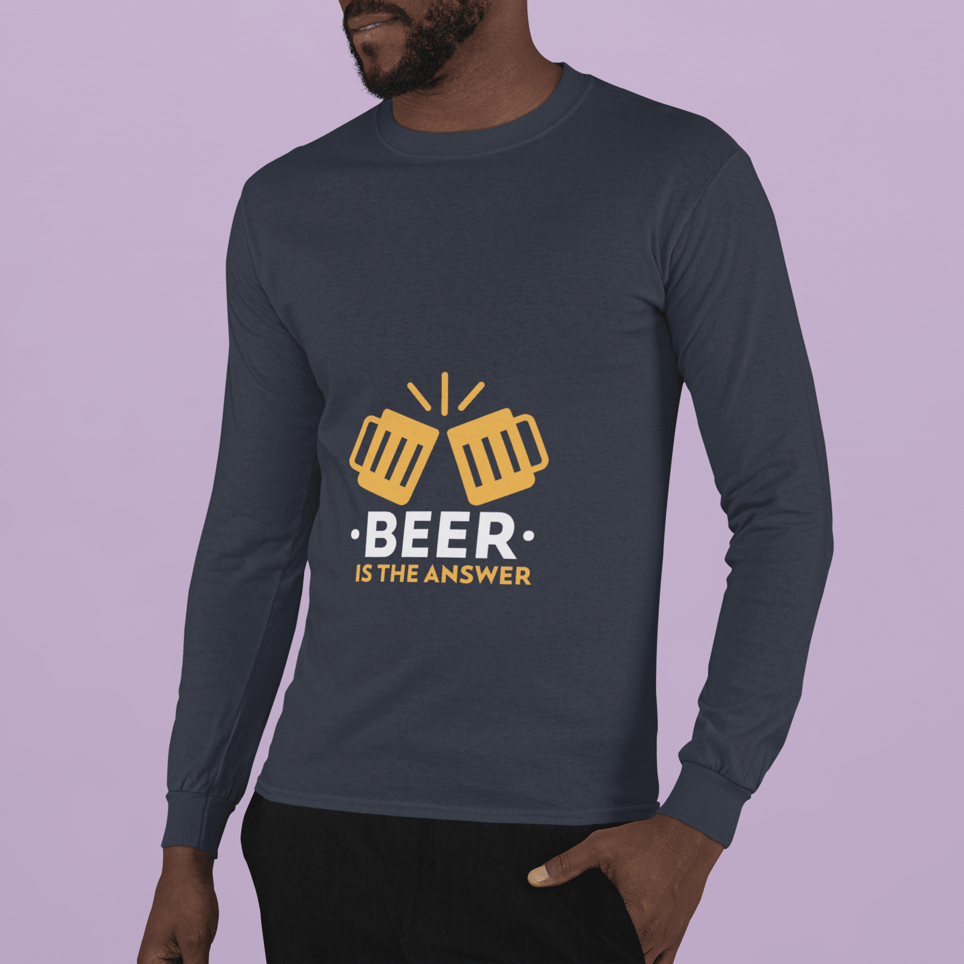 The Answer Male Round Neck Full Sleeve T-shirt - Lyssian