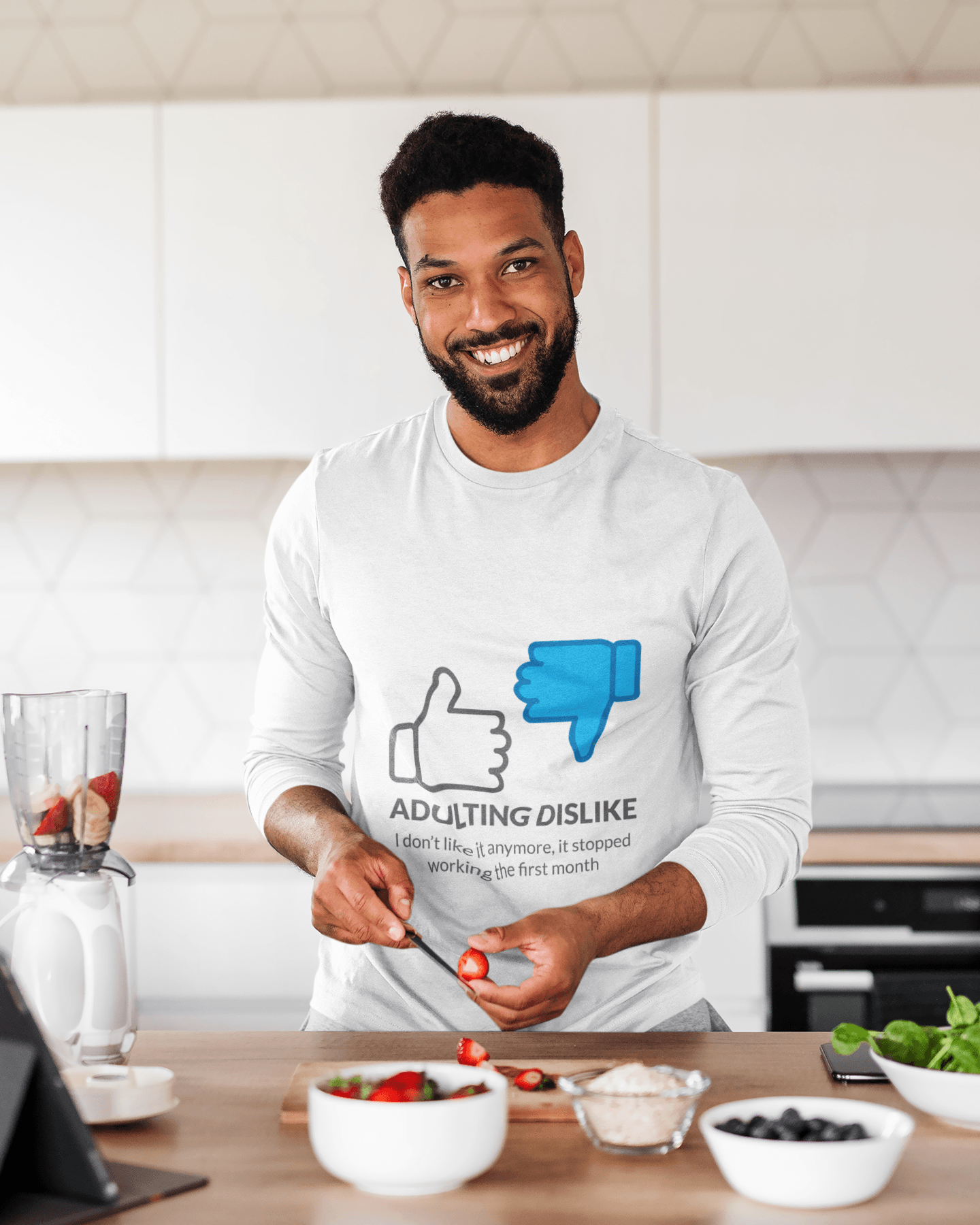 Dislike Male Round Neck Full Sleeve T-shirt - Lyssian