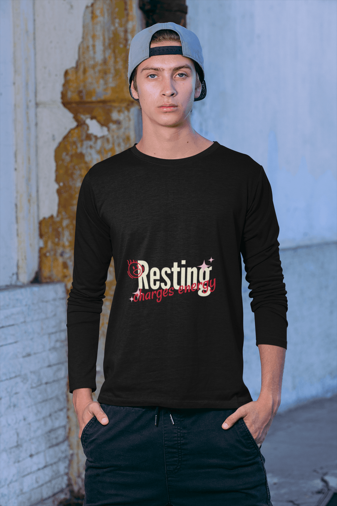 Charging Male Round Neck Full Sleeve T-shirt - Lyssian
