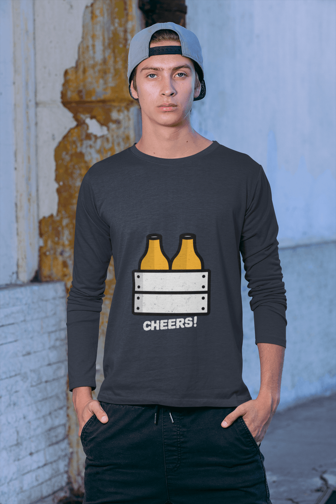 Cheers Male Round Neck Full Sleeve T-shirt - Lyssian