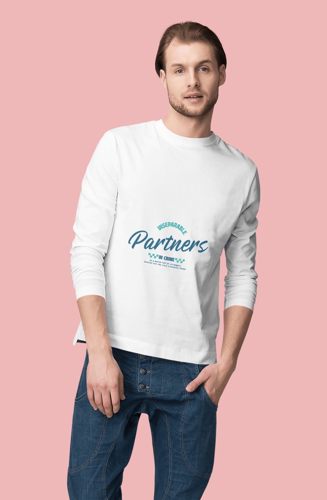 Buddies Male Round Neck Full Sleeve T-shirt - Lyssian
