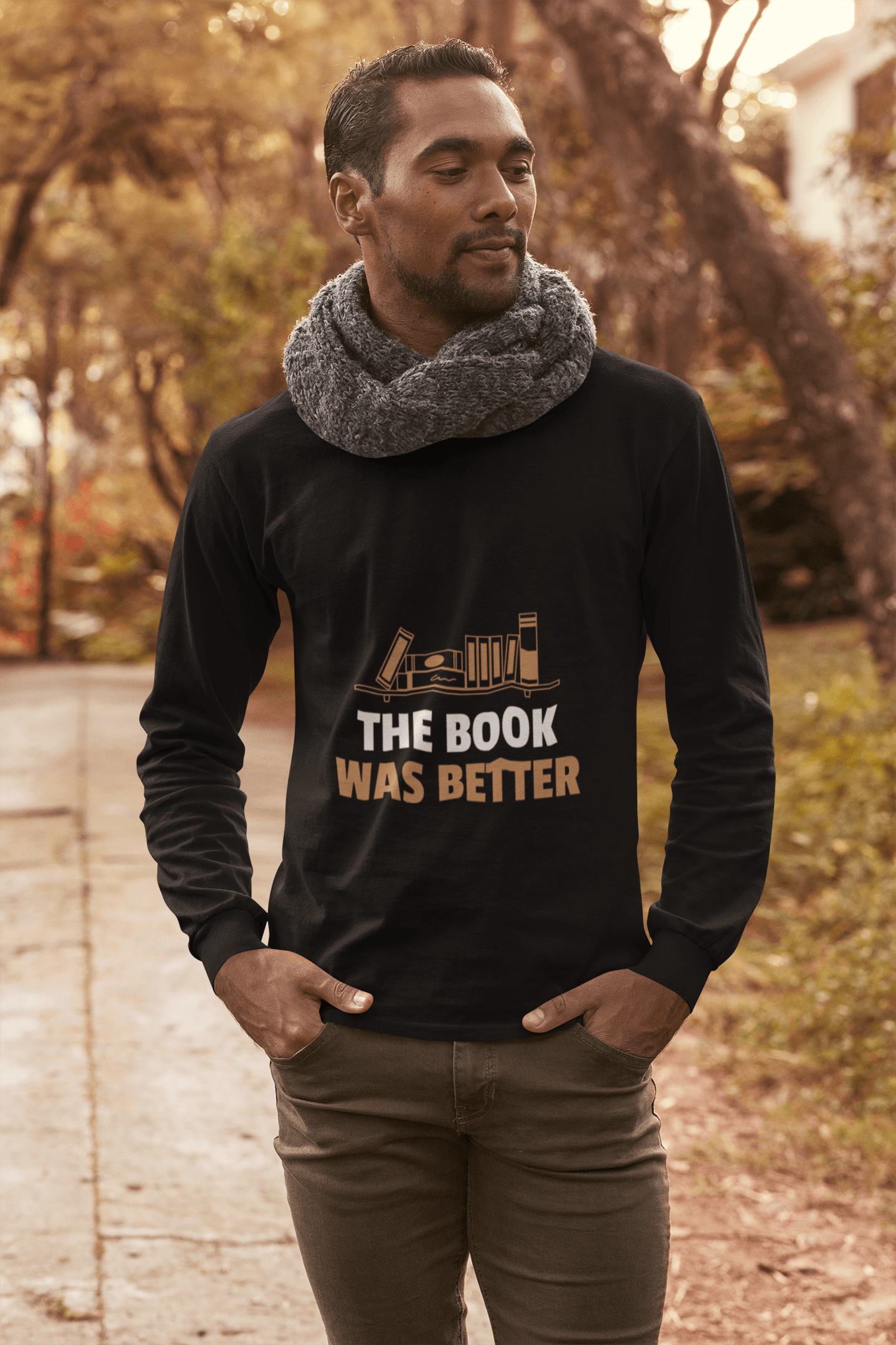 Book Male Round Neck Full Sleeve T-shirt - Lyssian