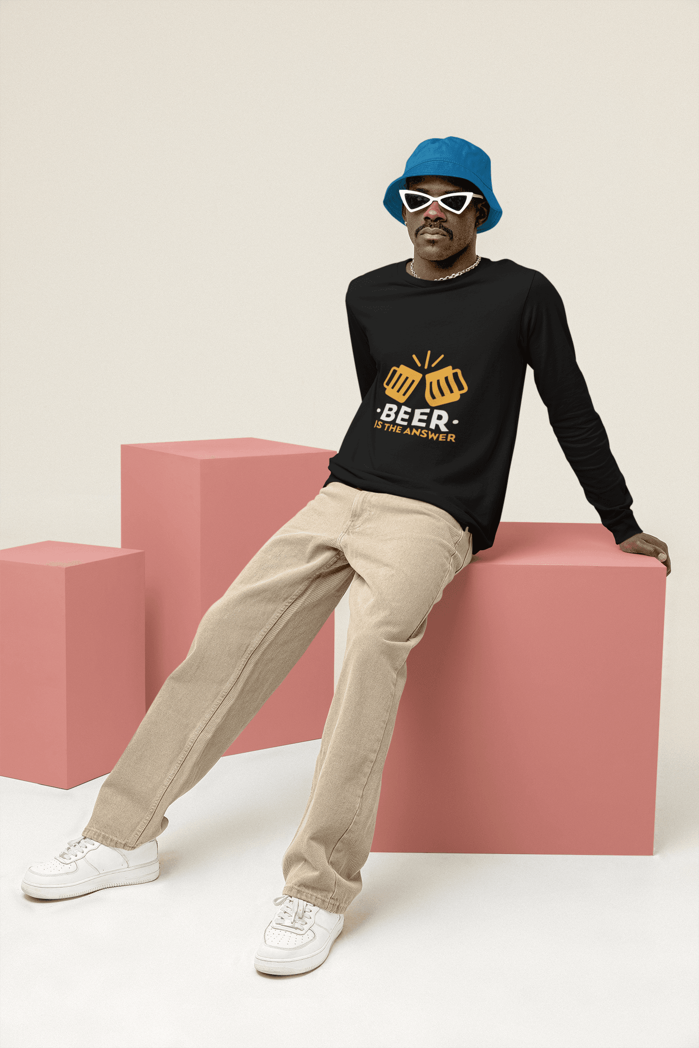 The Answer Male Round Neck Full Sleeve T-shirt - Lyssian