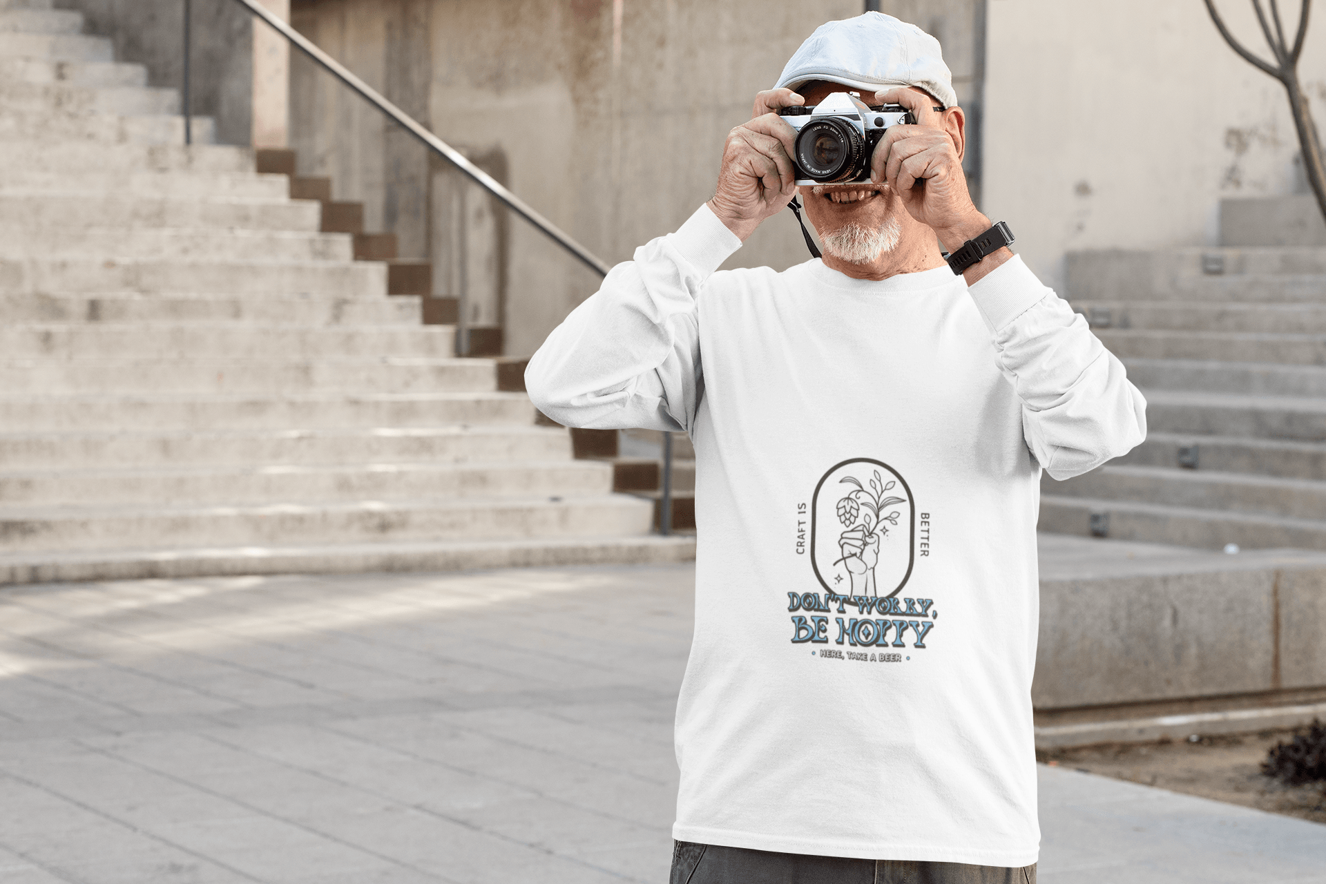 Be Happy Male Round Neck Full Sleeve T-shirt - Lyssian