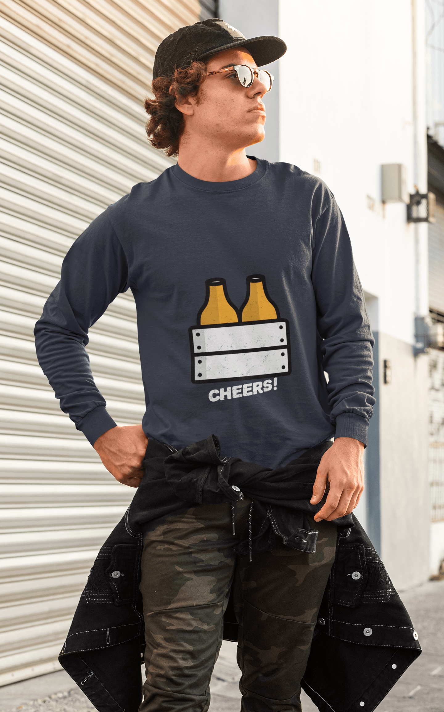 Cheers Male Round Neck Full Sleeve T-shirt - Lyssian