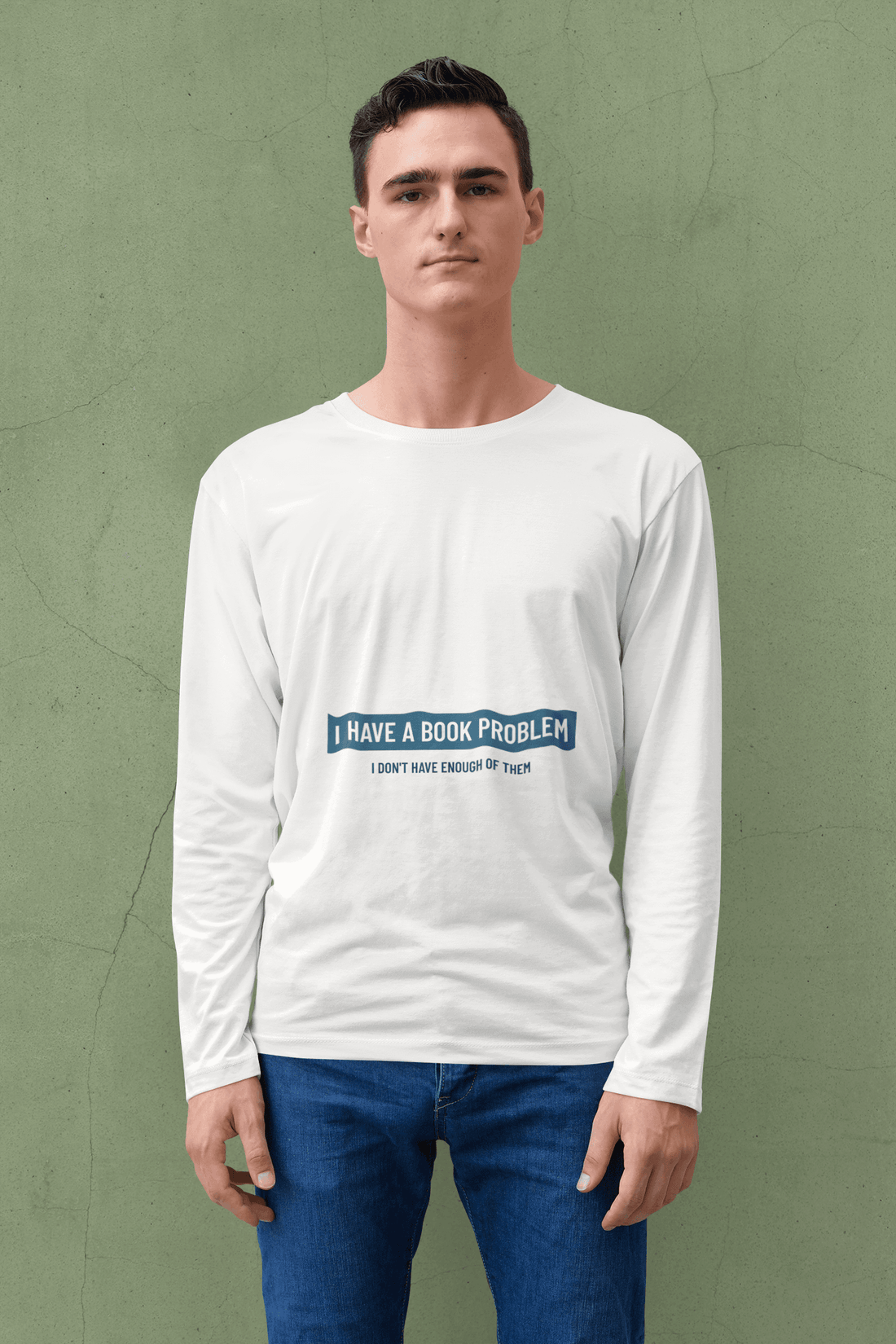 Book Reader Male Round Neck Full Sleeve T-shirt - Lyssian