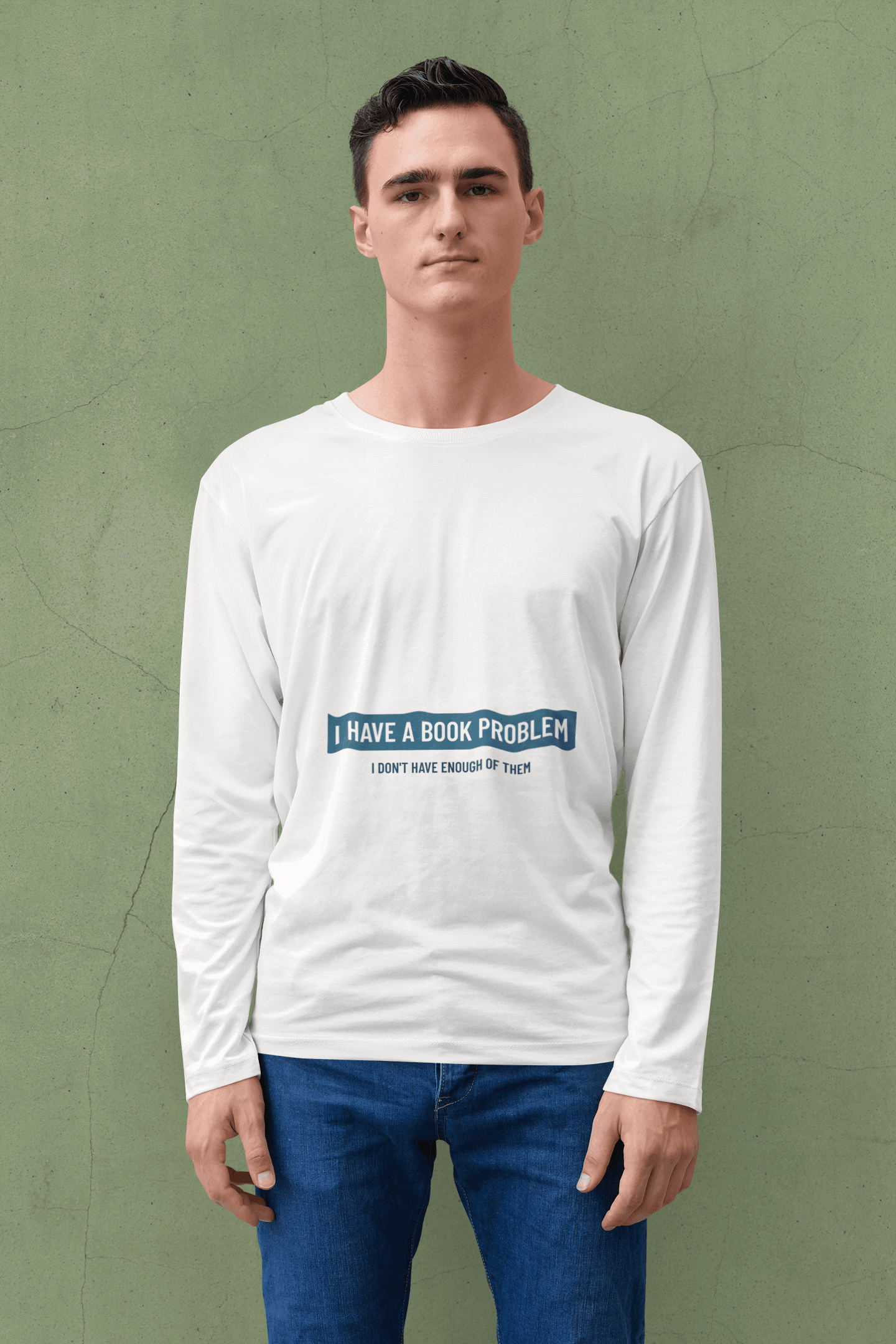 Book Reader Male Round Neck Full Sleeve T-shirt - Lyssian