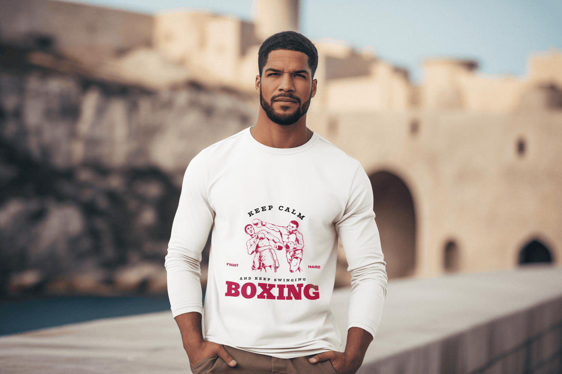 Boxing Male Round Neck Full Sleeve T-shirt - Lyssian