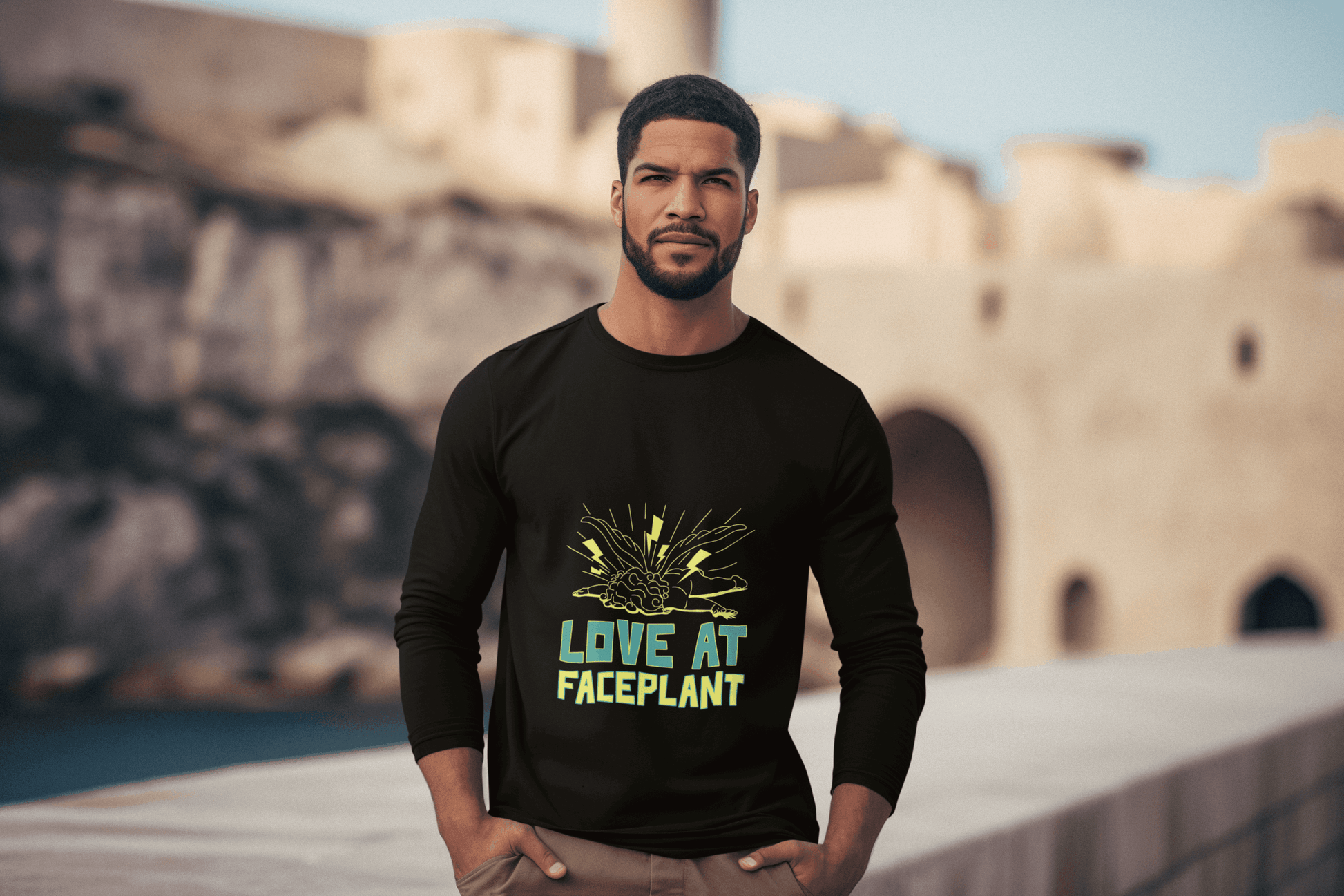Faceplant Male Round Neck Full Sleeve T-shirt - Lyssian
