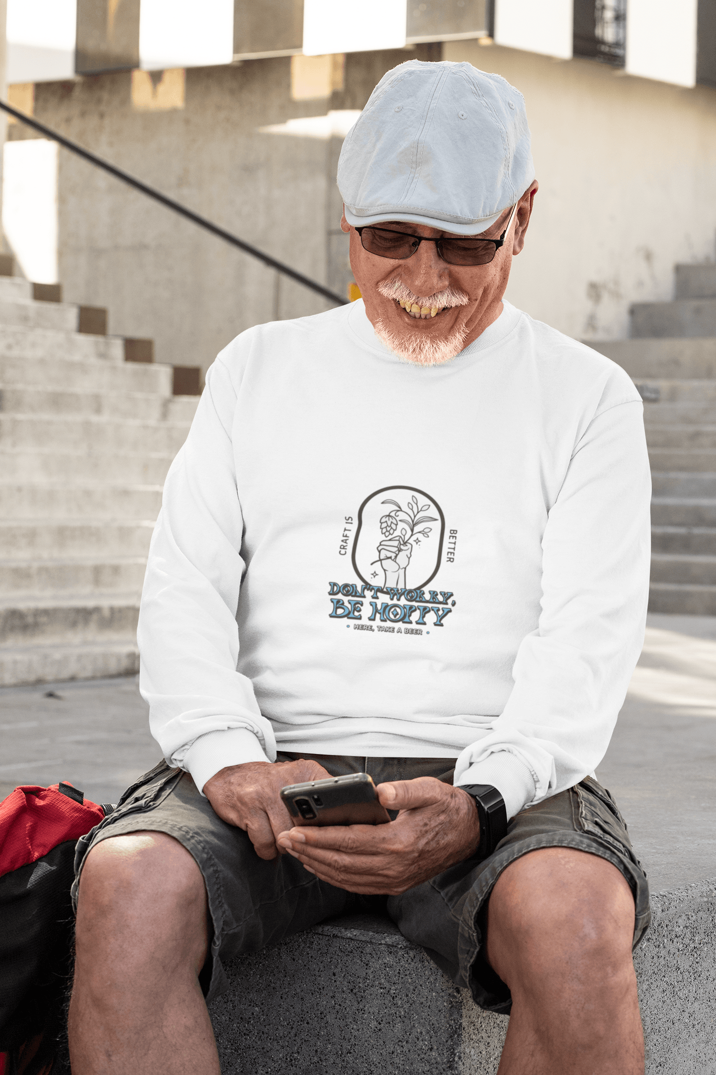 Be Happy Male Round Neck Full Sleeve T-shirt - Lyssian