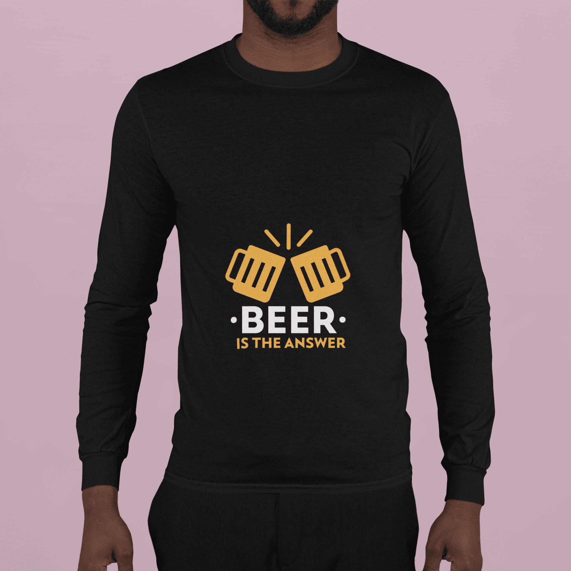 The Answer Male Round Neck Full Sleeve T-shirt - Lyssian