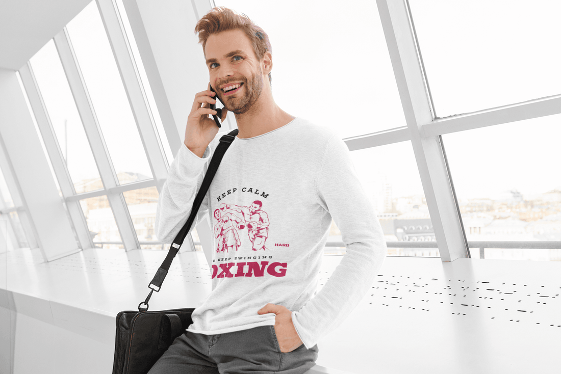 Boxing Male Round Neck Full Sleeve T-shirt - Lyssian