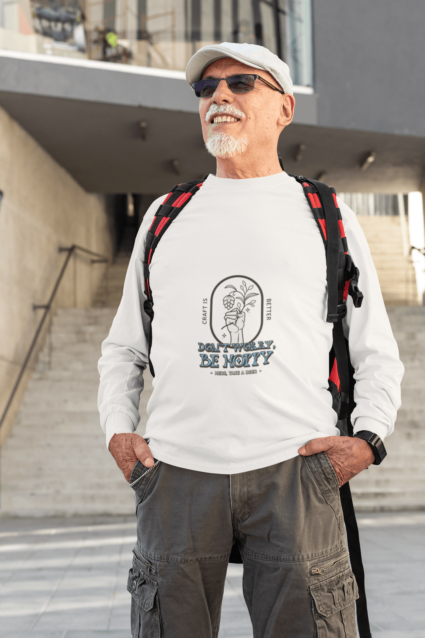 Be Happy Male Round Neck Full Sleeve T-shirt - Lyssian