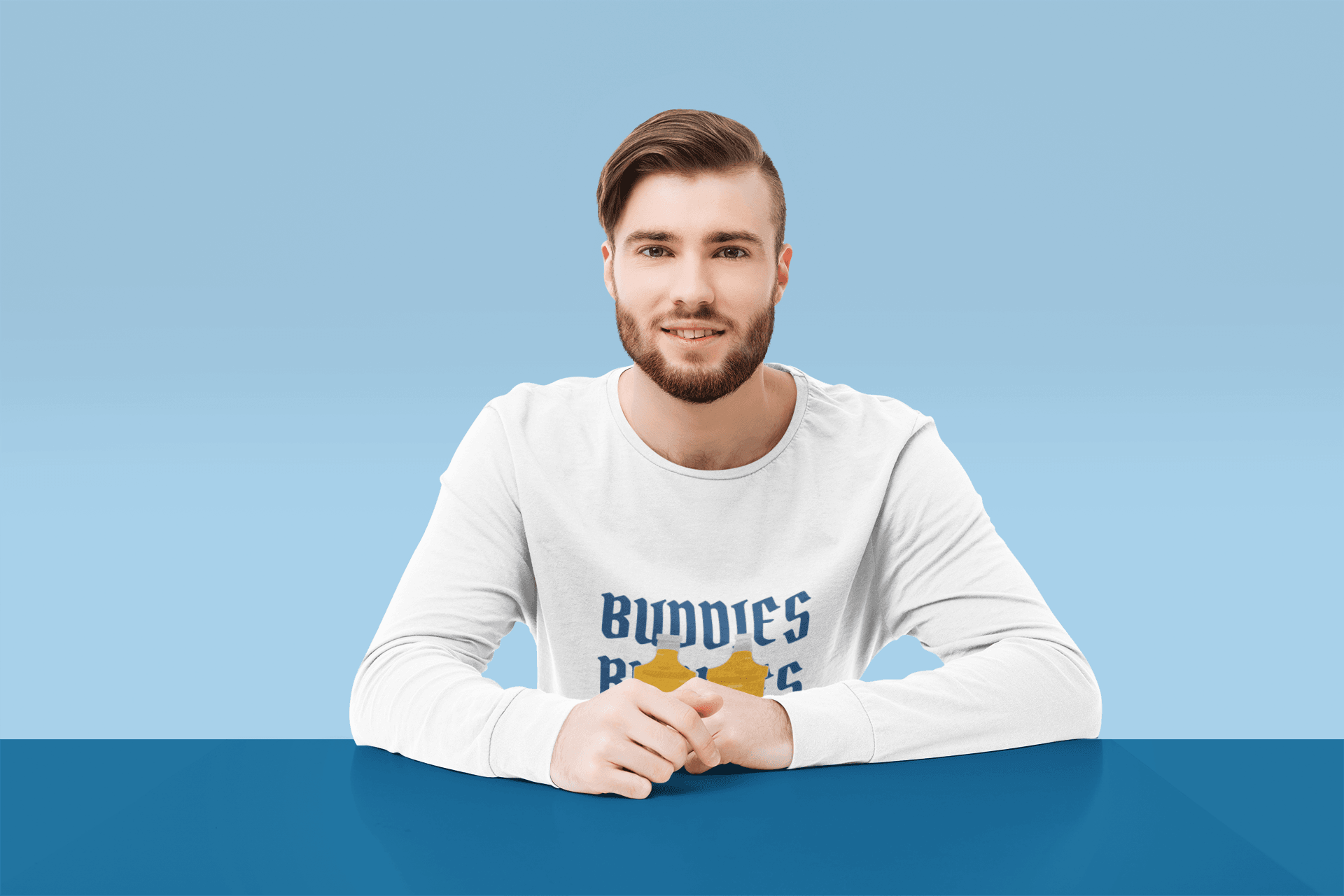 Beer Buddies Male Round Neck Full Sleeve T-shirt - Lyssian