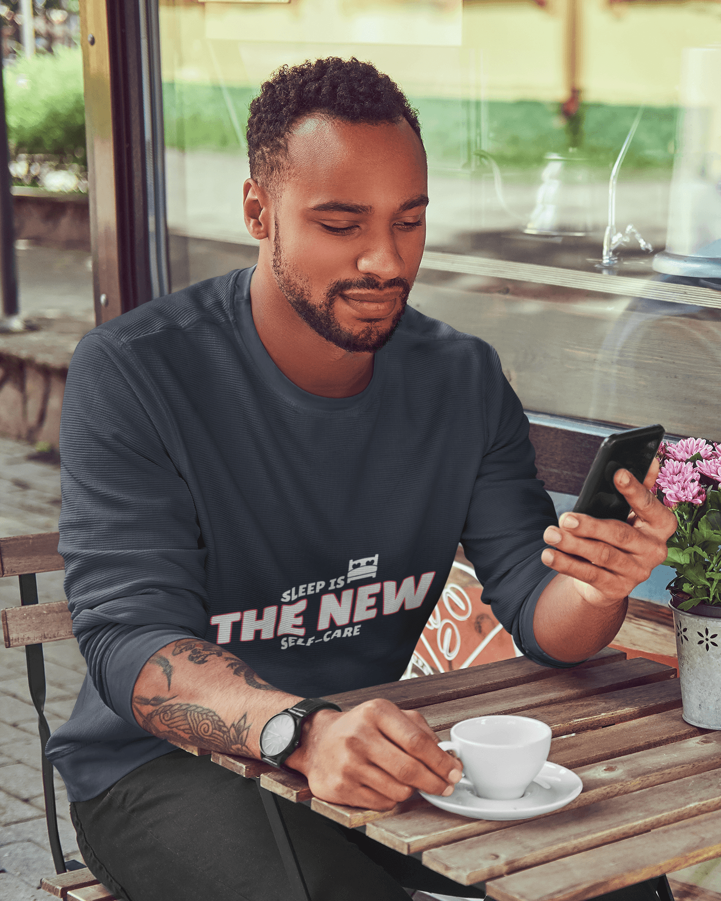 Self Care Male Round Neck Full Sleeve T-shirt - Lyssian