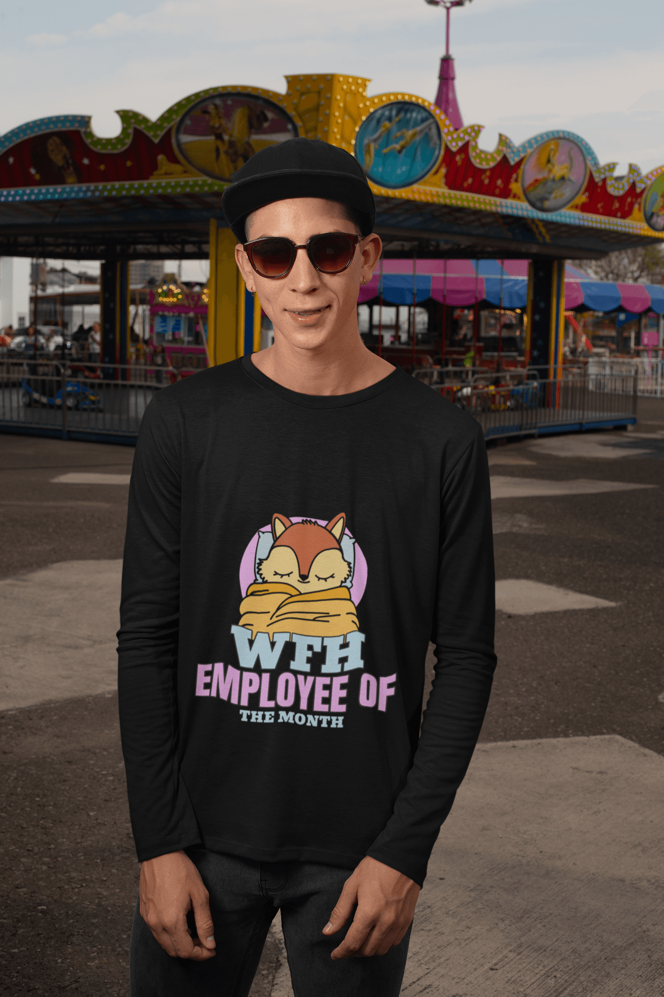 WFH Employee Men's Round Neck Full Sleeve T-shirt - Lyssian
