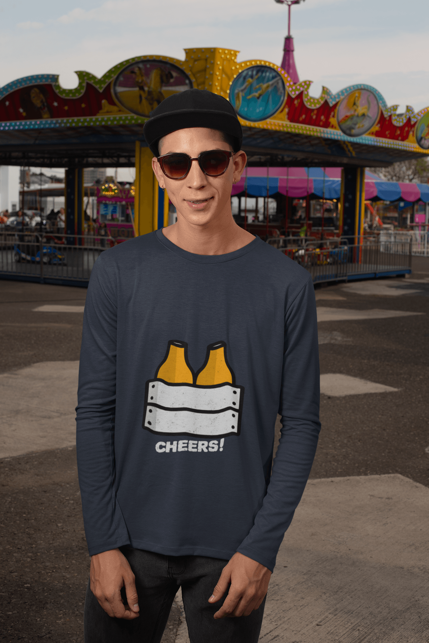 Cheers Male Round Neck Full Sleeve T-shirt - Lyssian