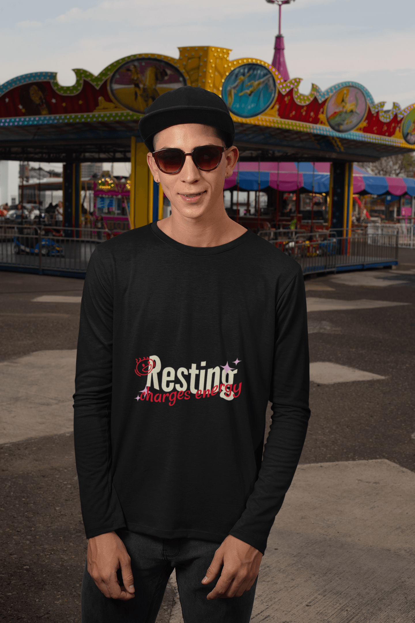 Charging Male Round Neck Full Sleeve T-shirt - Lyssian