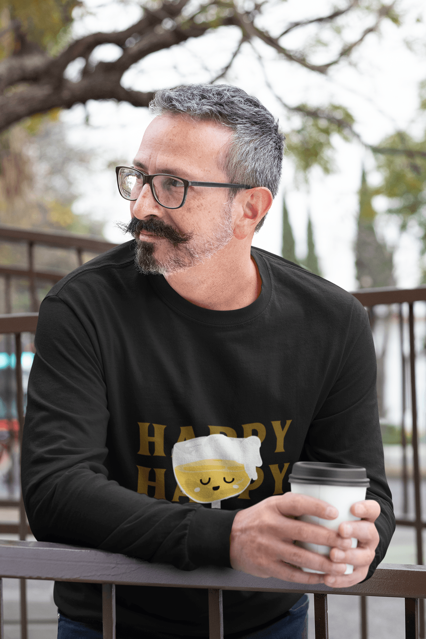 Beer Time Male Round Neck Full Sleeve T-shirt - Lyssian