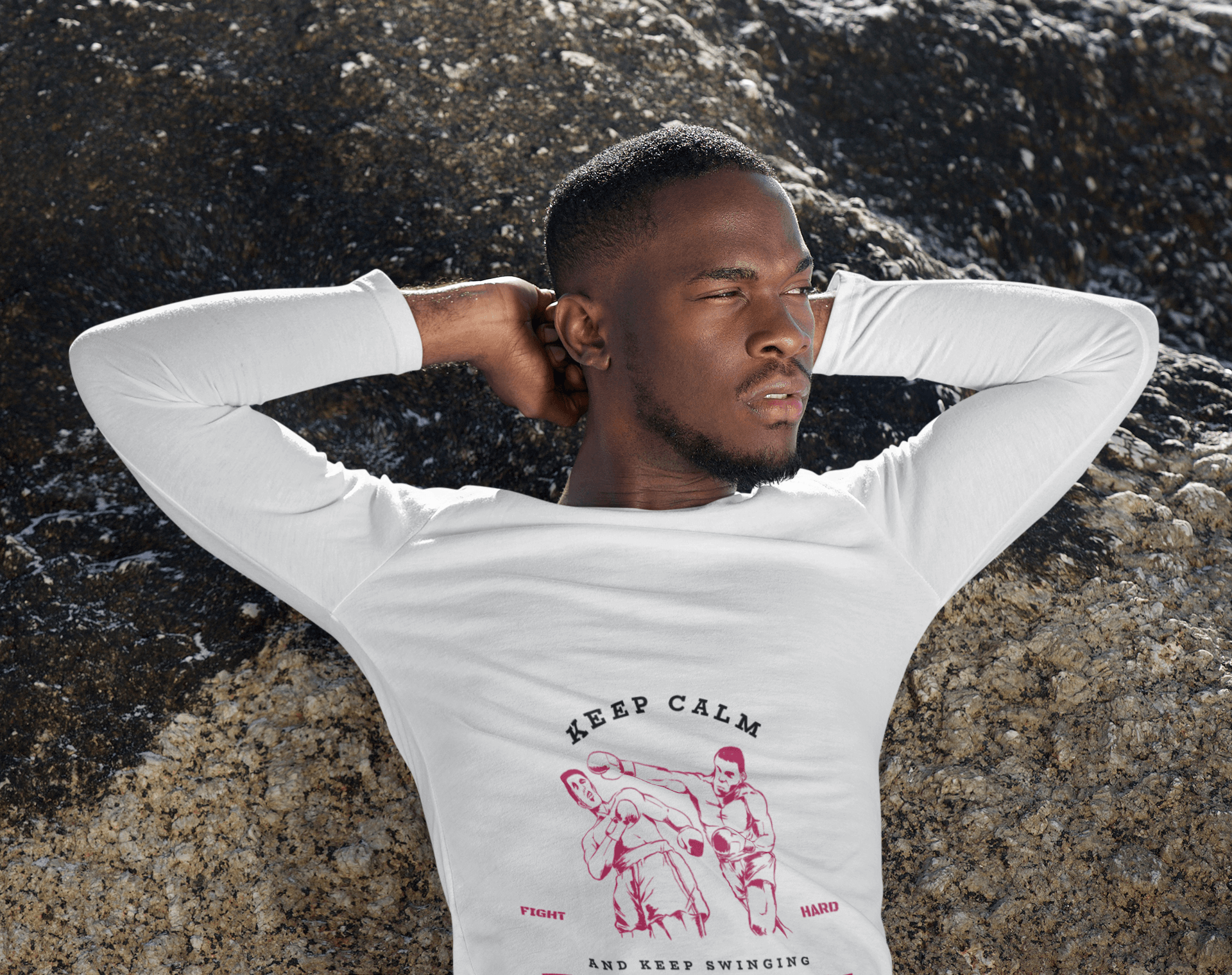 Boxing Male Round Neck Full Sleeve T-shirt - Lyssian