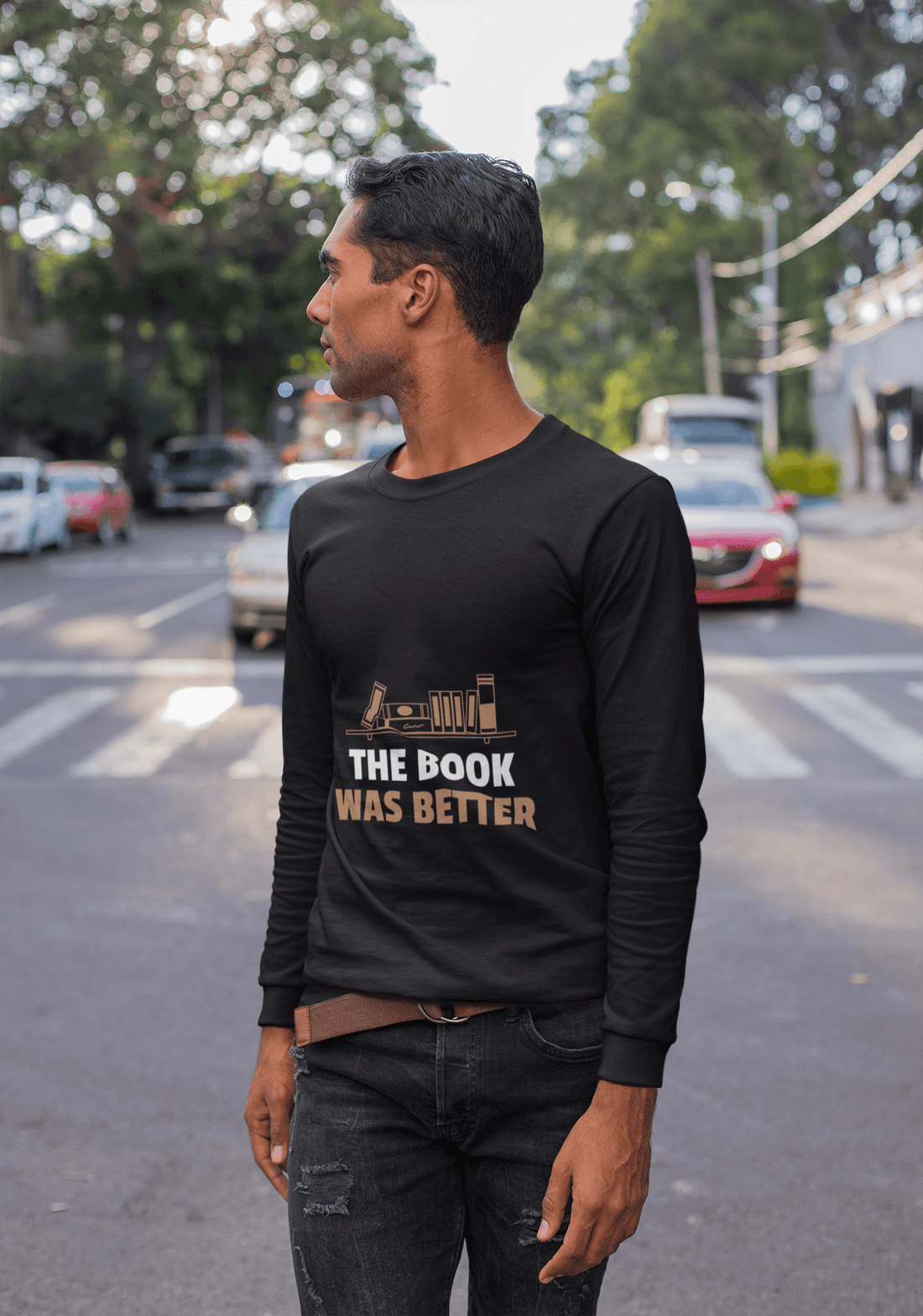 Book Male Round Neck Full Sleeve T-shirt - Lyssian