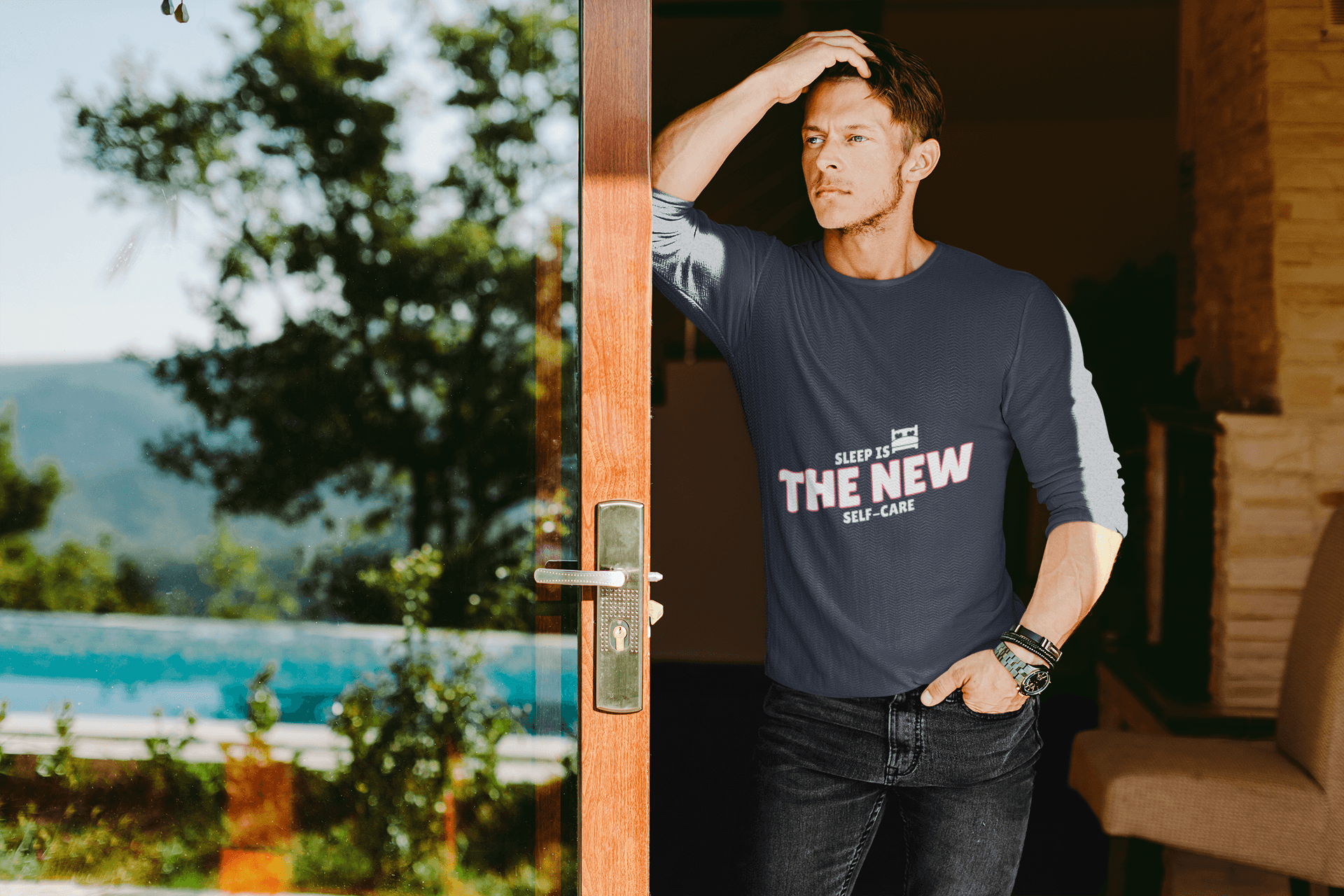 Self Care Male Round Neck Full Sleeve T-shirt - Lyssian