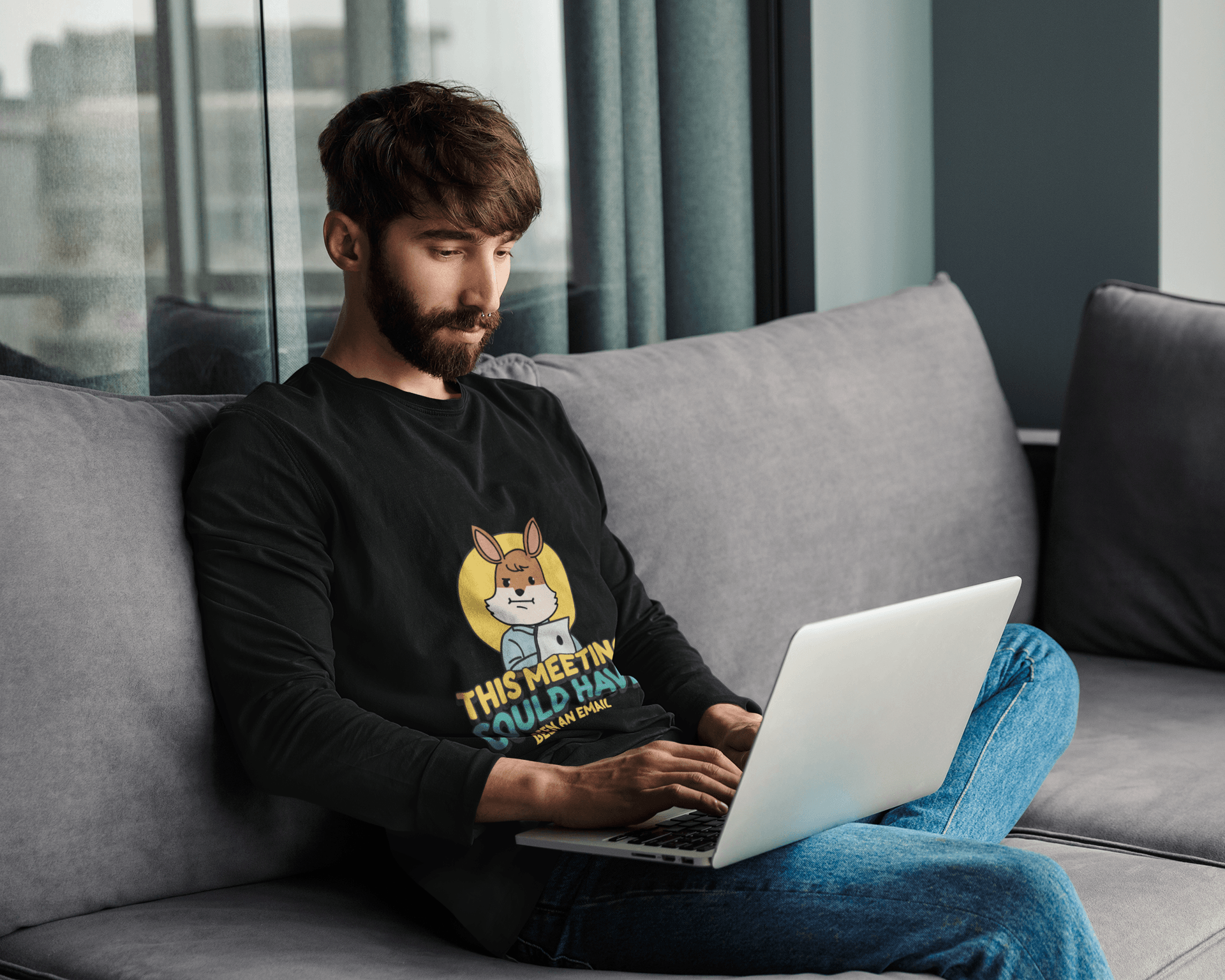 Meeting Men's Round Neck Full Sleeve T-shirt - Lyssian