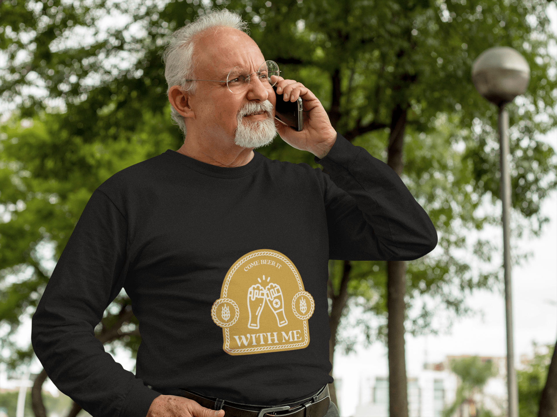 With Me Male Round Neck Full Sleeve T-shirt - Lyssian