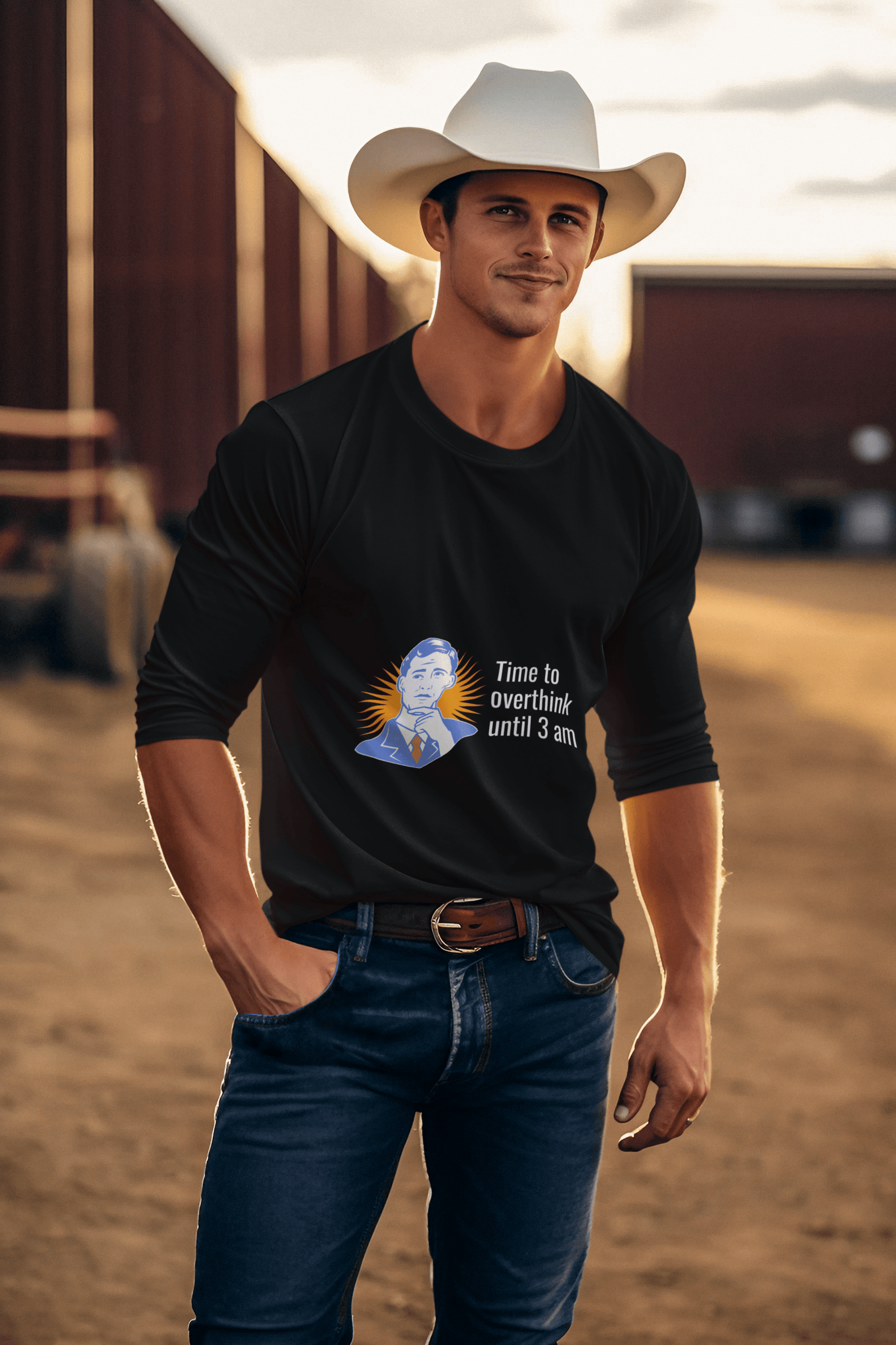 Overthink Male Round Neck Full Sleeve T-shirt - Lyssian