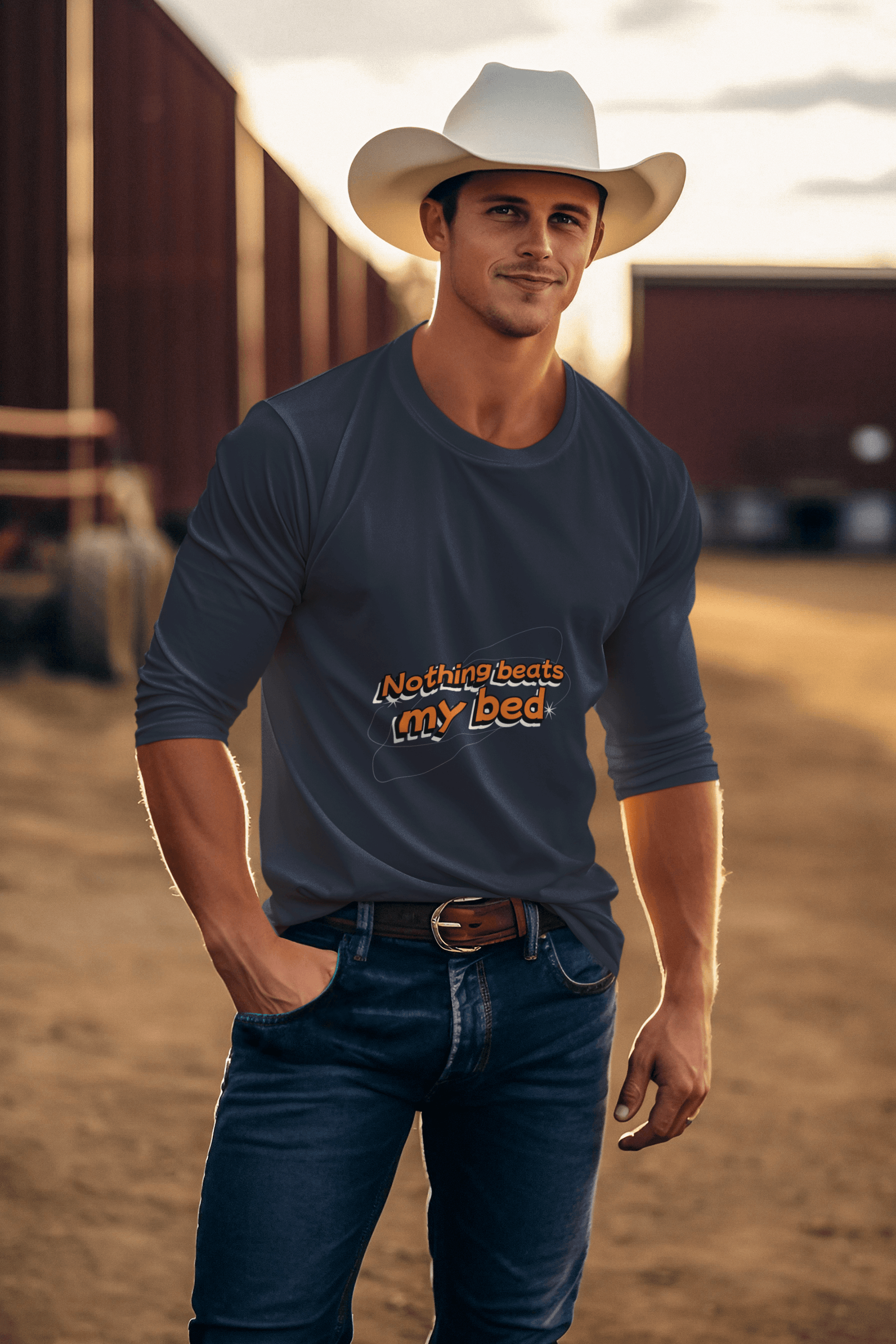 Bed Male Round Neck Full Sleeve T-shirt - Lyssian