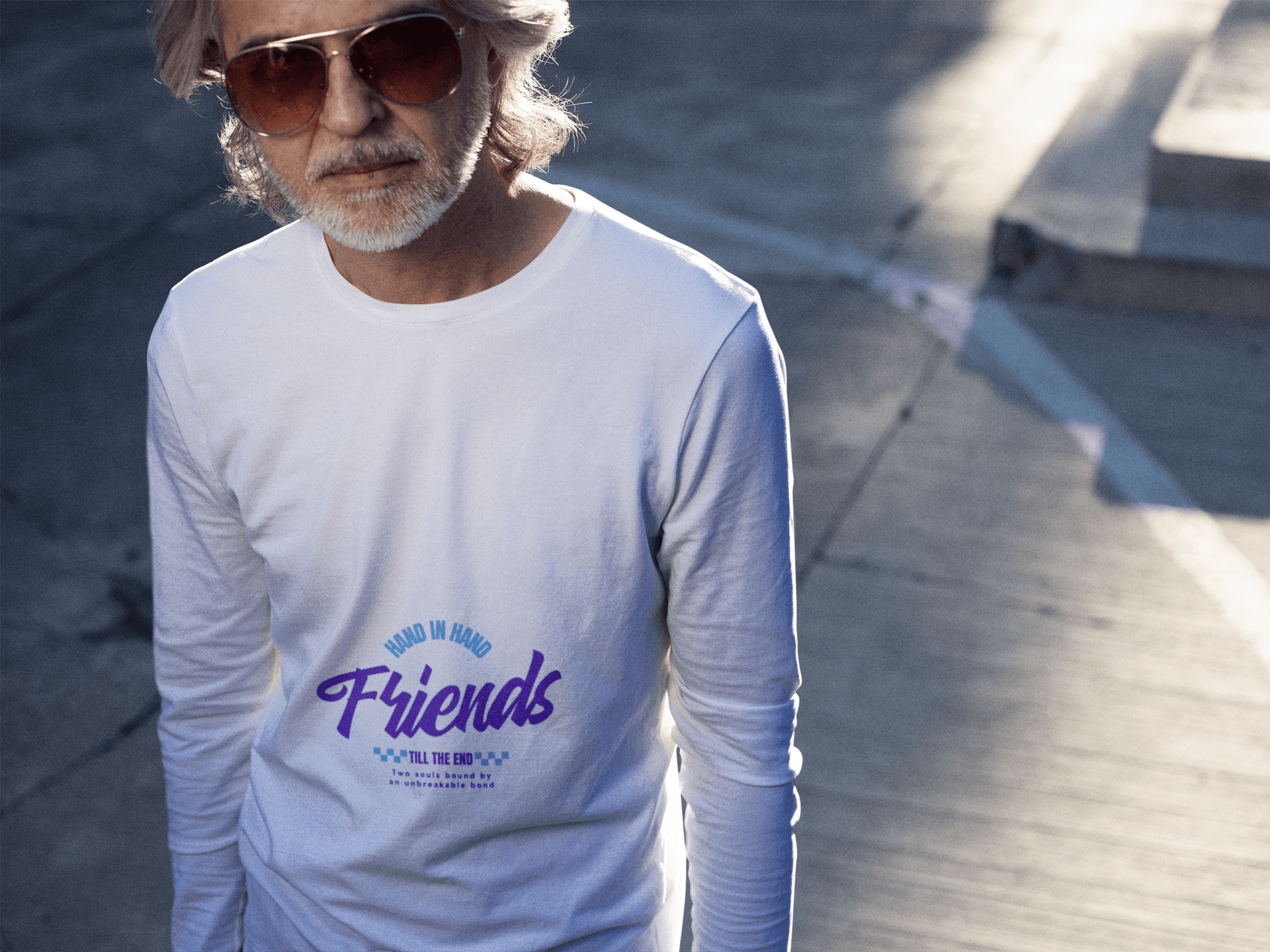 Hand in Hand Male Round Neck Full Sleeve T-shirt - Lyssian
