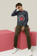 Burning Heart Men's Round Neck Full Sleeve T-shirt - Lyssian
