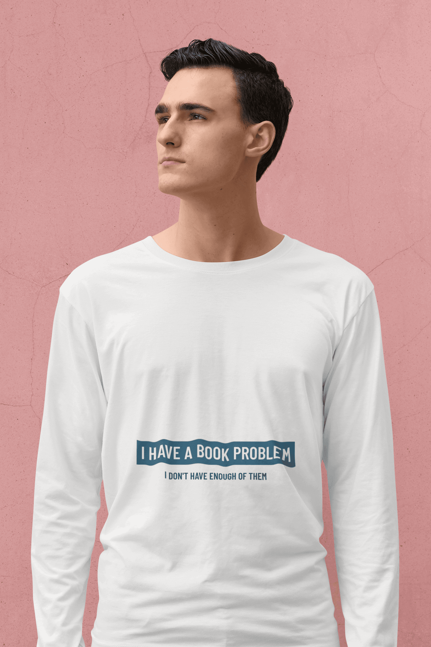 Book Reader Male Round Neck Full Sleeve T-shirt - Lyssian